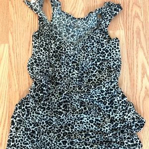 White and Black Dots Tank Top Skirt